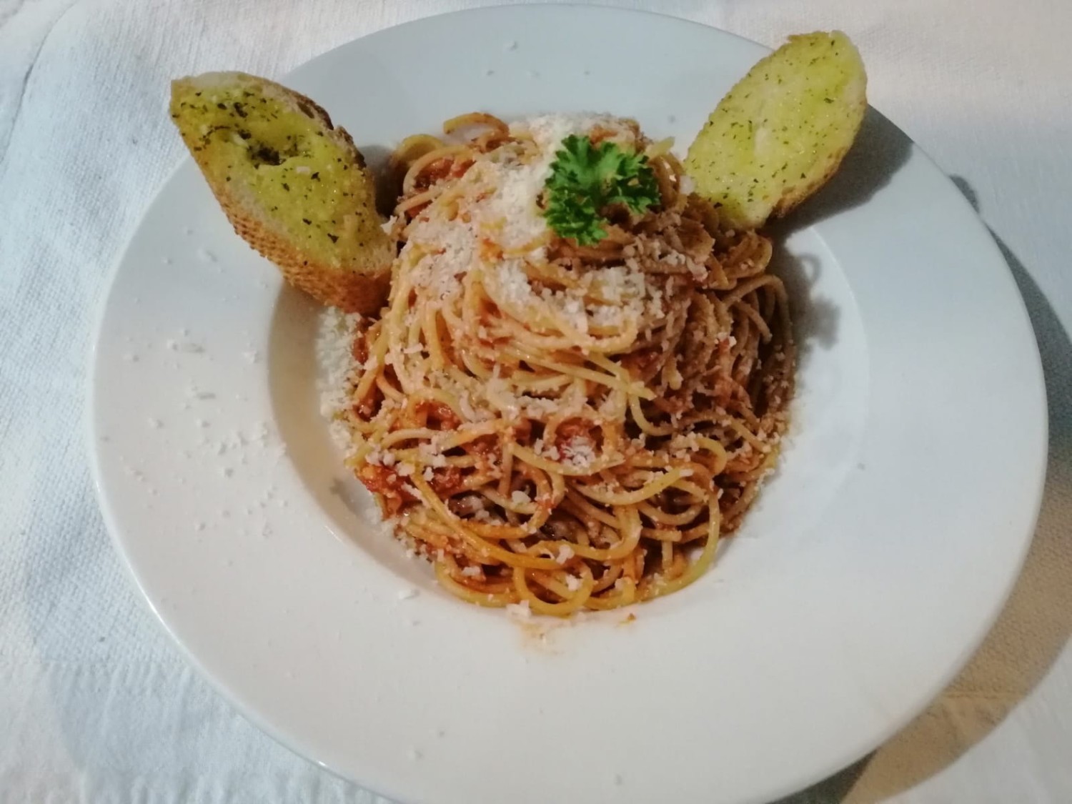 Spaghetti “Napolitan”, Tomato Sauce and Parmesan